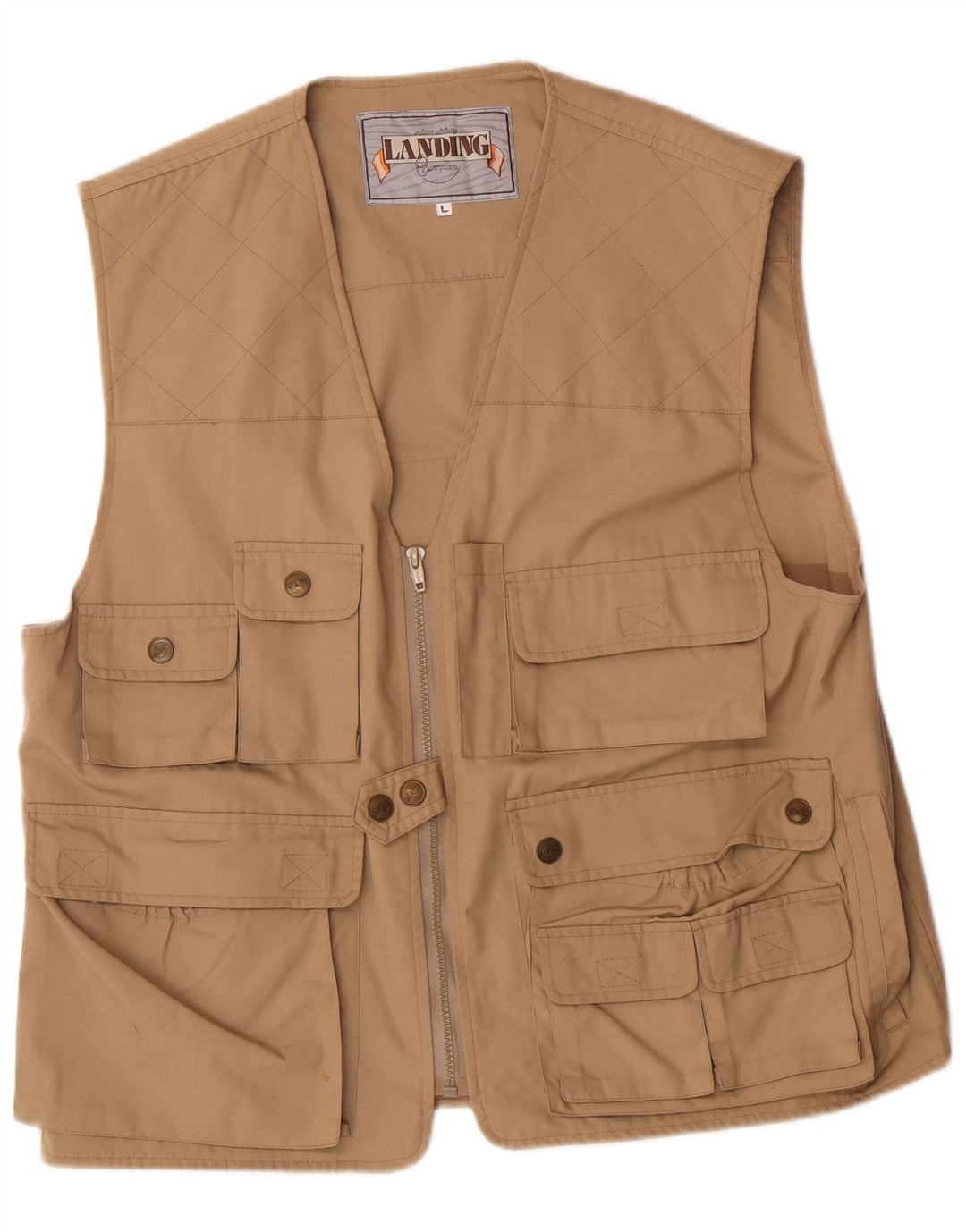 Gilet da uomo VINTAGE UK 40 Large Beige Poliestere
