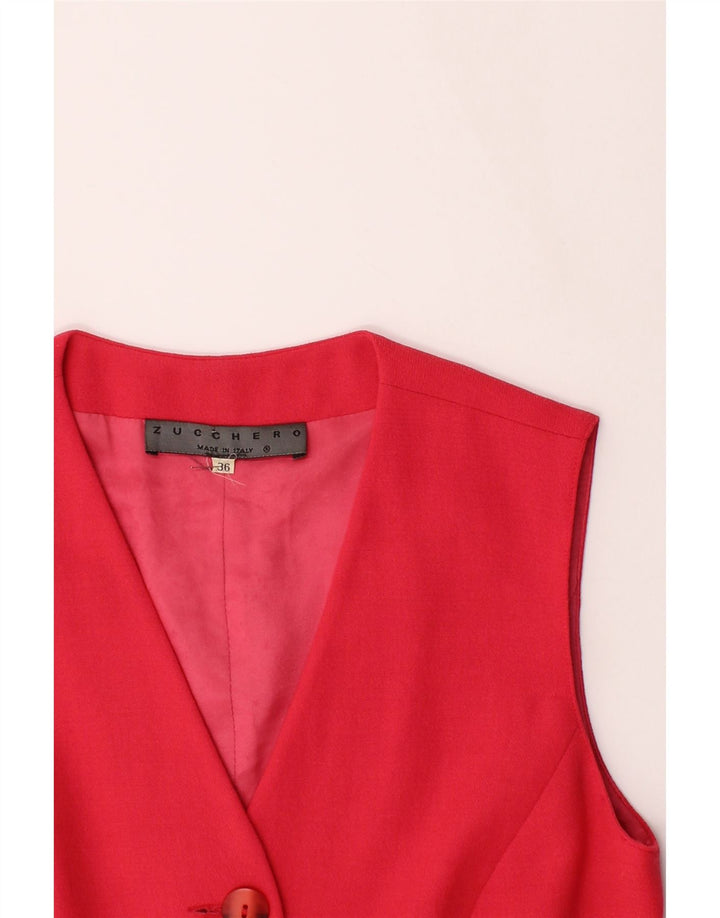 VINTAGE Womens Longline Sleeveless 4 Button Blazer Jacket IT 36 XS Pink Vintage Vintage and Second-Hand Vintage from Messina Hembry 