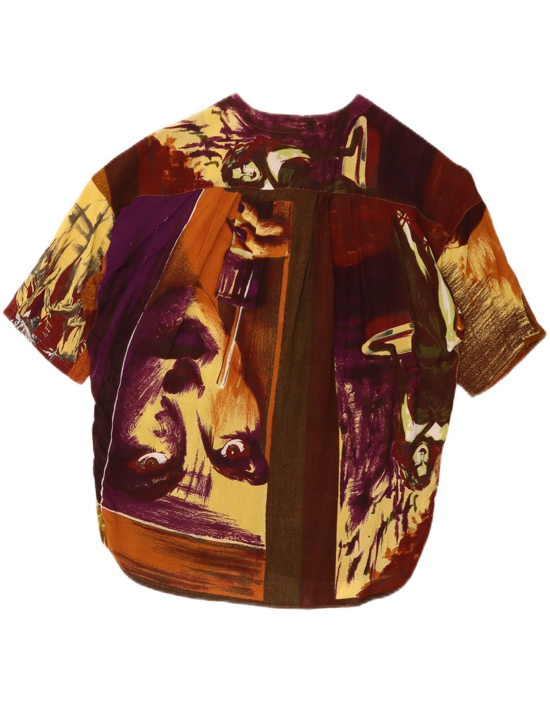 Camicetta grafica vintage da donna Top IT 46 Large Marrone Colorblock