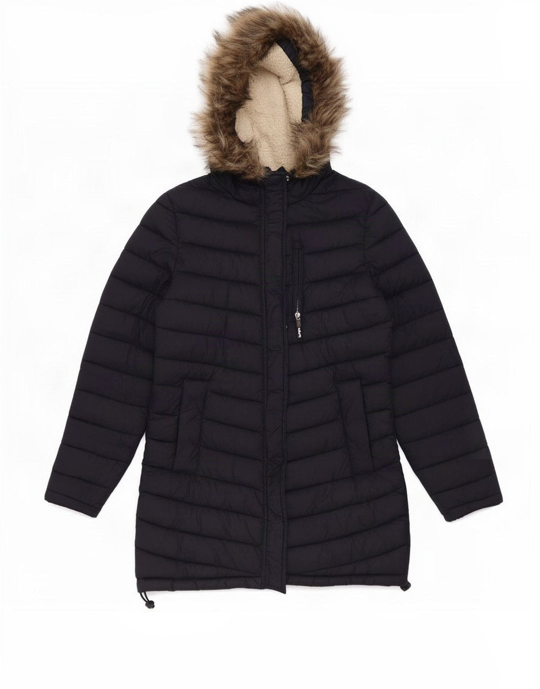Giacca imbottita con cappuccio da donna Superdry UK 14 nylon blu navy medio