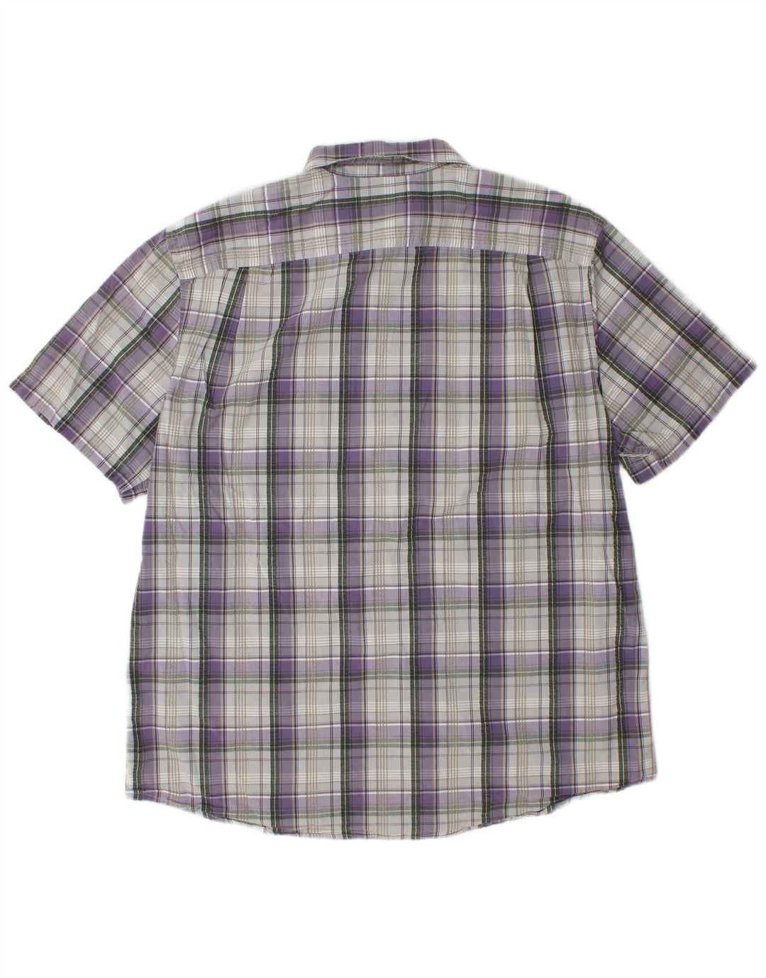 EDDIE BAUER Camicia da uomo a maniche corte vestibilità classica XL viola a quadri