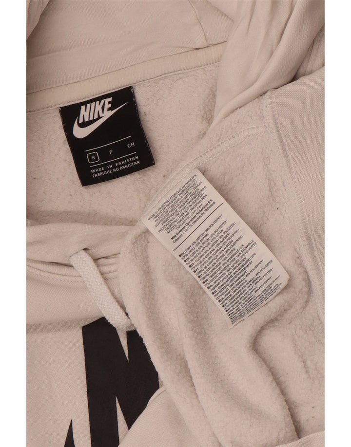 Felpa con cappuccio grafica Nike da uomo piccola in cotone bianco