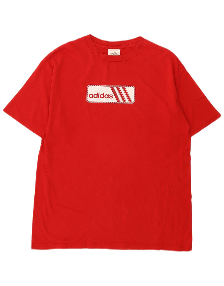 T-shirt grafica da uomo Adidas Top in cotone rosso medio
