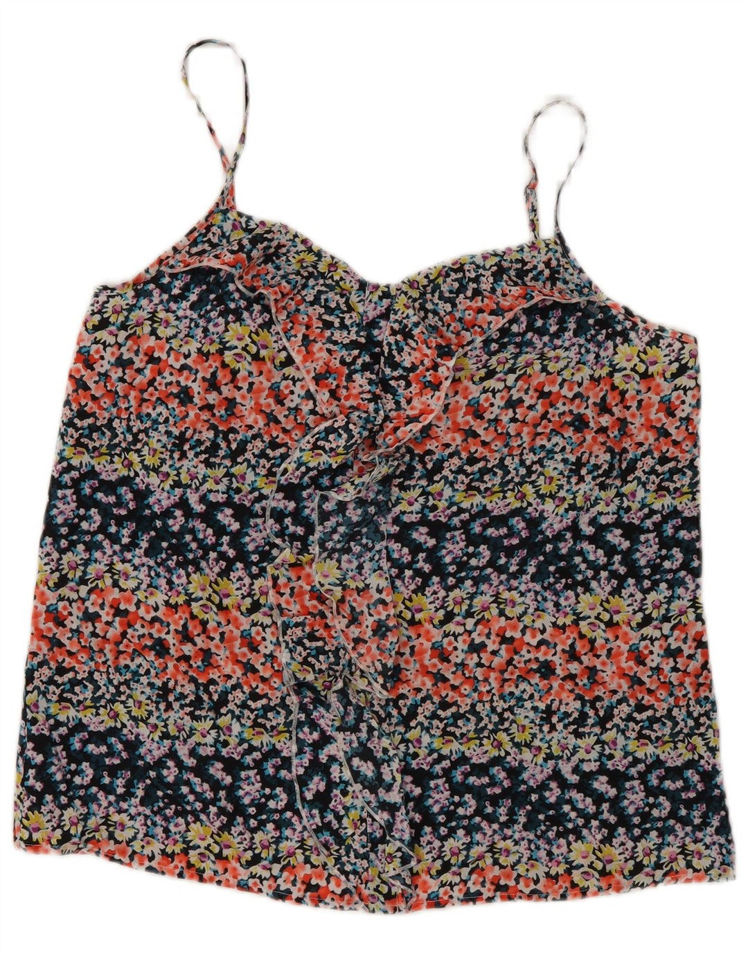 Oasis Top da donna con volant sul davanti, taglia UK 12, medio, multicolore, floreale