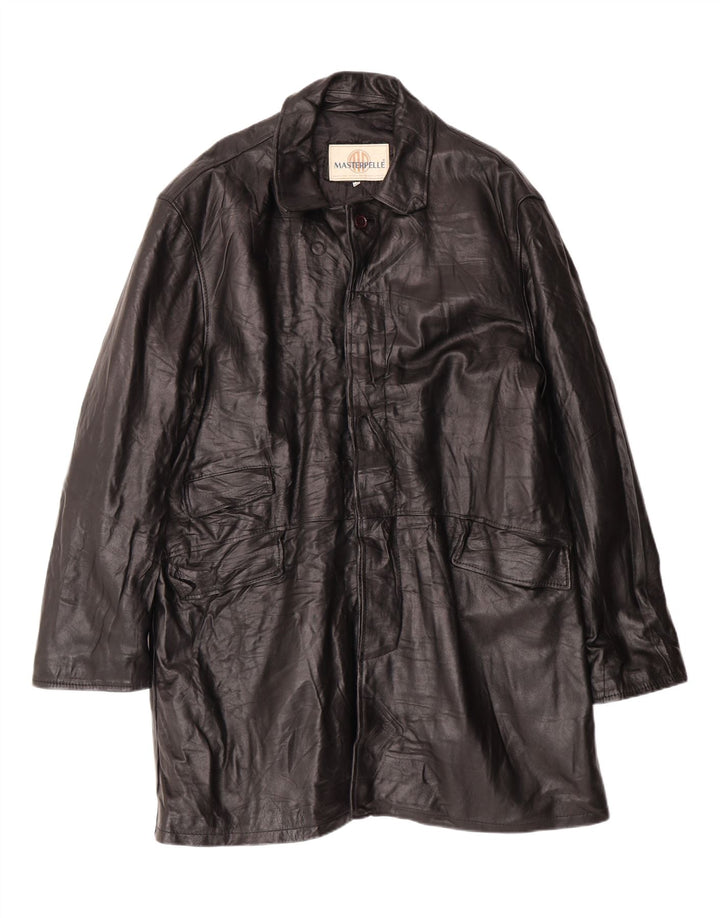 MASTERPELLE Mens Leather Coat UK 44 2XL Black Leather Vintage Masterpelle and Second-Hand Masterpelle from Messina Hembry 