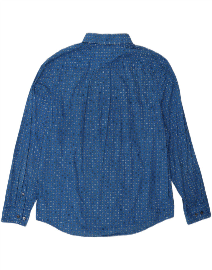 PENGUIN Mens Heritage Abstract Pattern Slim Fit Shirt Size 17 XL Blue Vintage Penguin and Second-Hand Penguin from Messina Hembry 