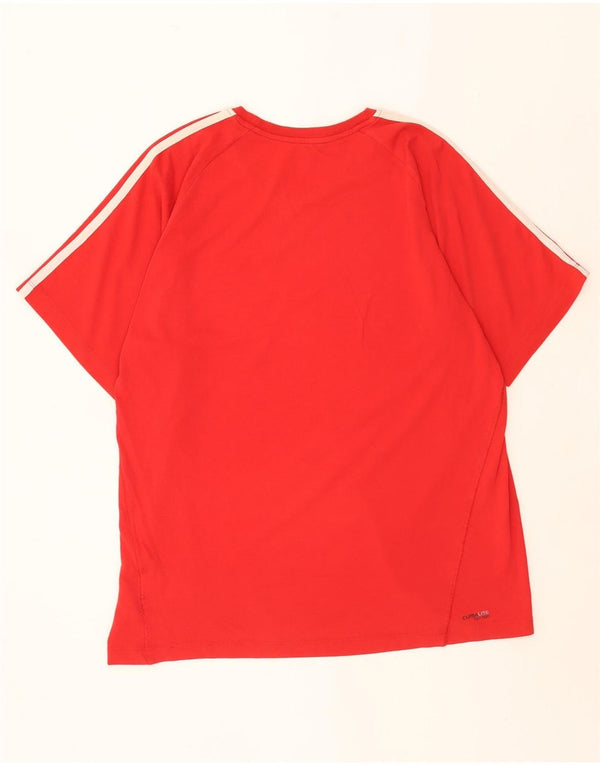 T-shirt Adidas Climalite da uomo grande in cotone rosso