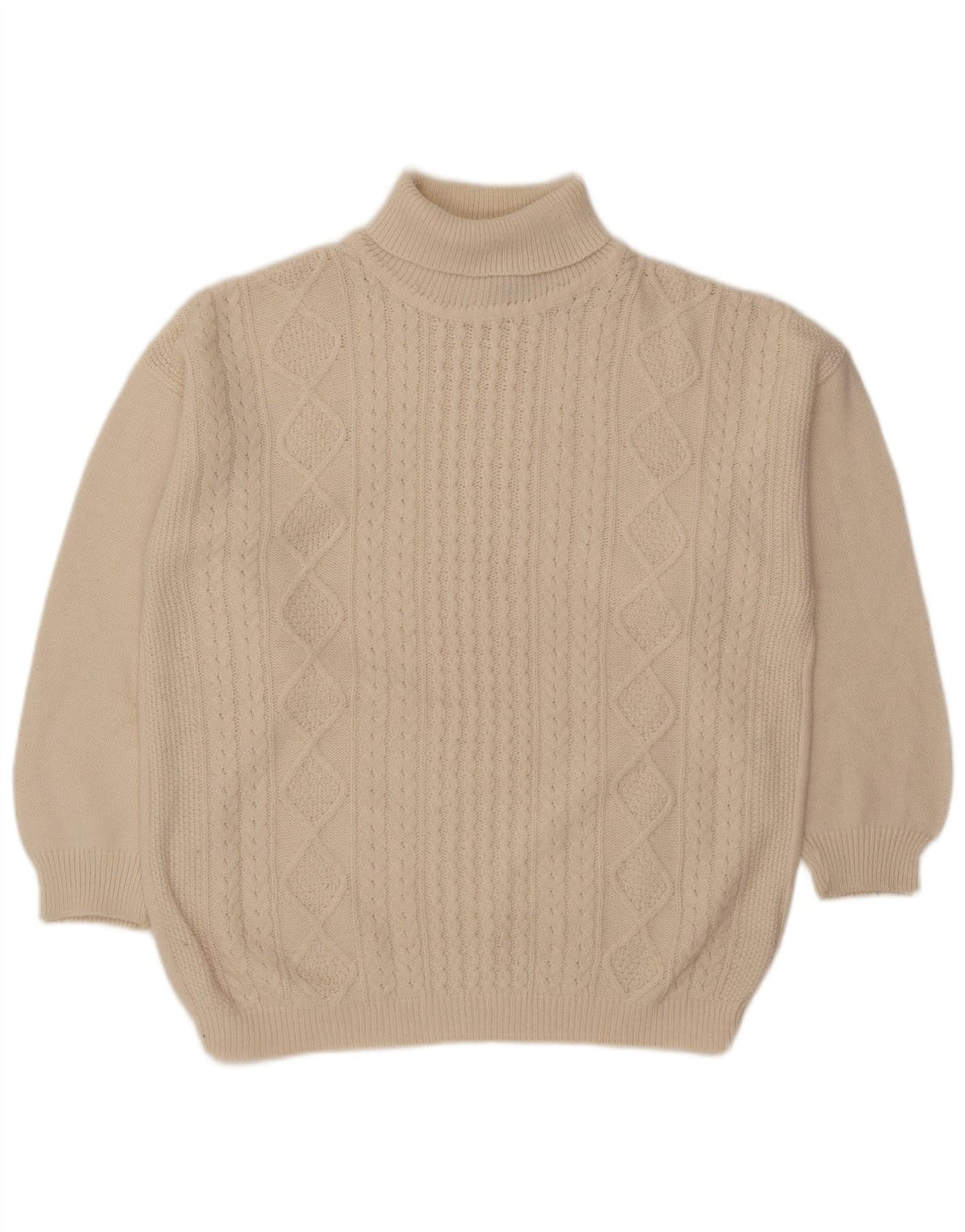 Maglione maglione da uomo a collo alto Pimet XL in lana bianca