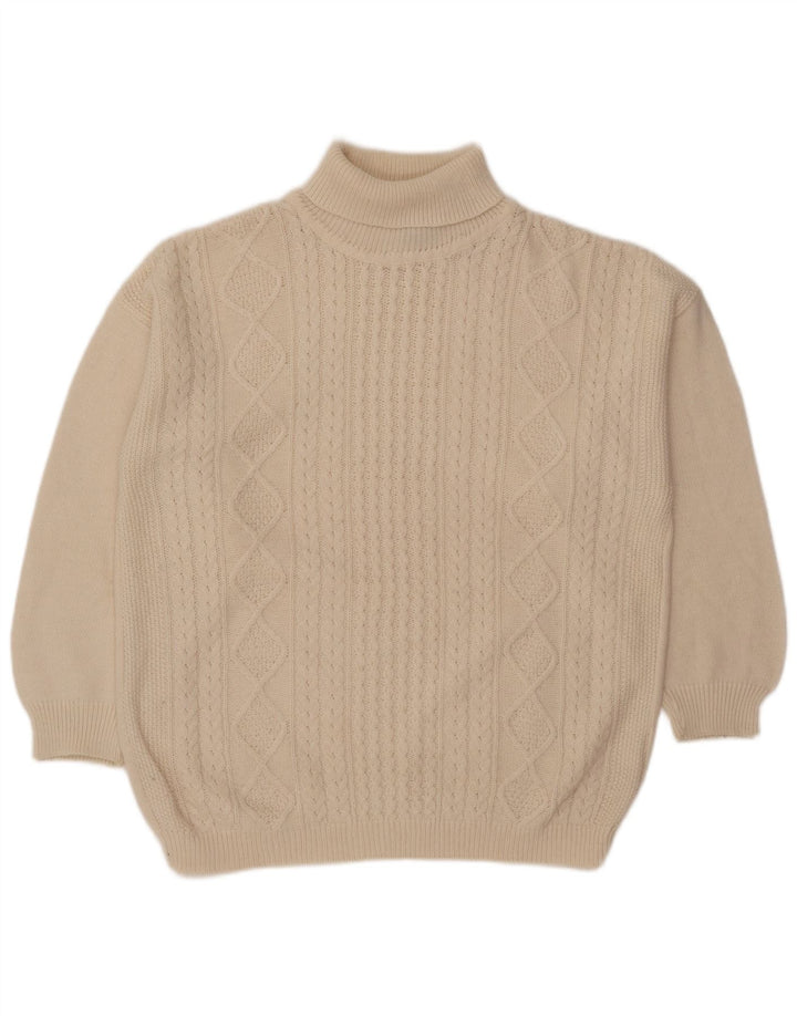 Maglione maglione da uomo a collo alto Pimet XL in lana bianca