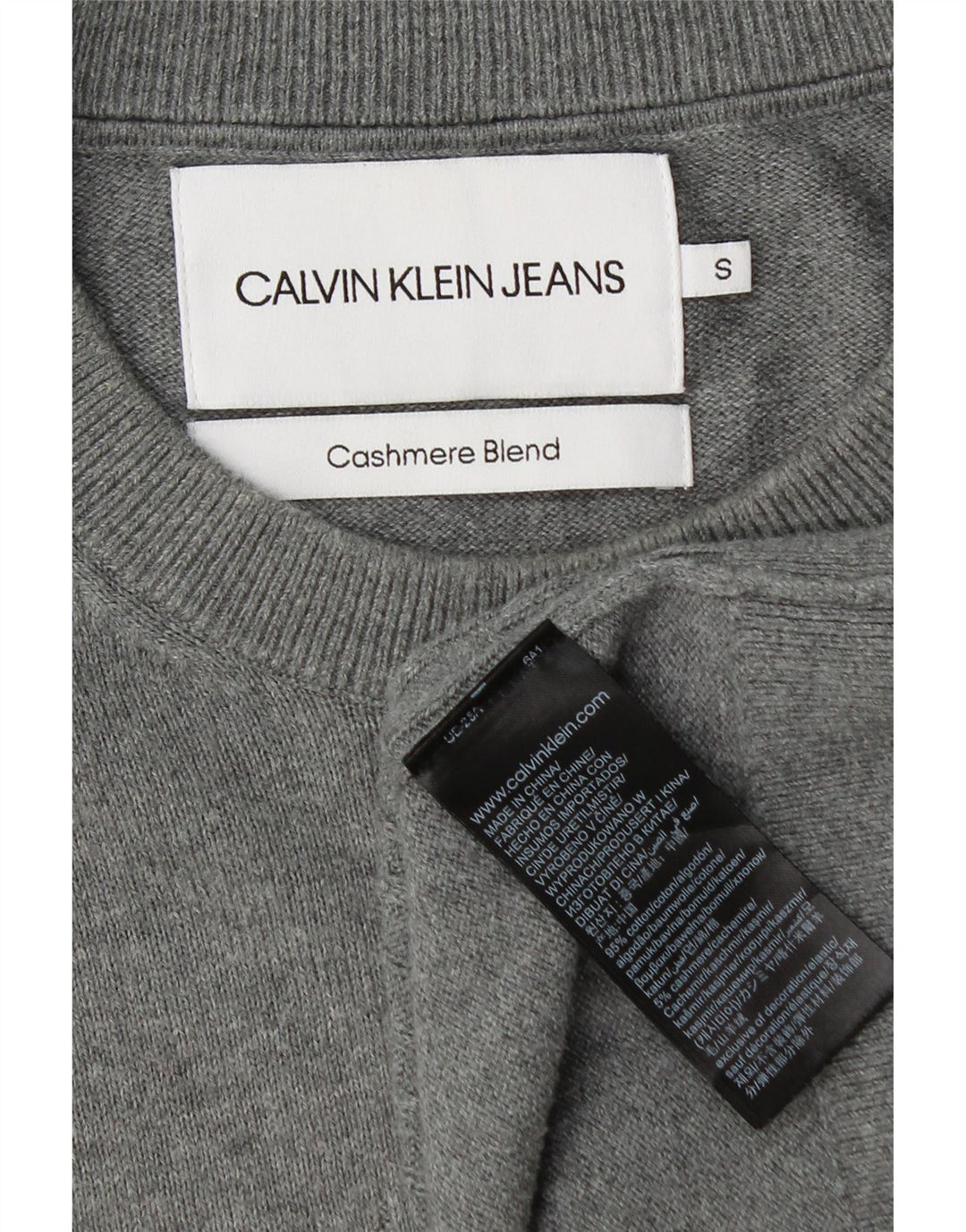 Calvin Klein Jeans Maglione girocollo da uomo piccolo in cotone grigio