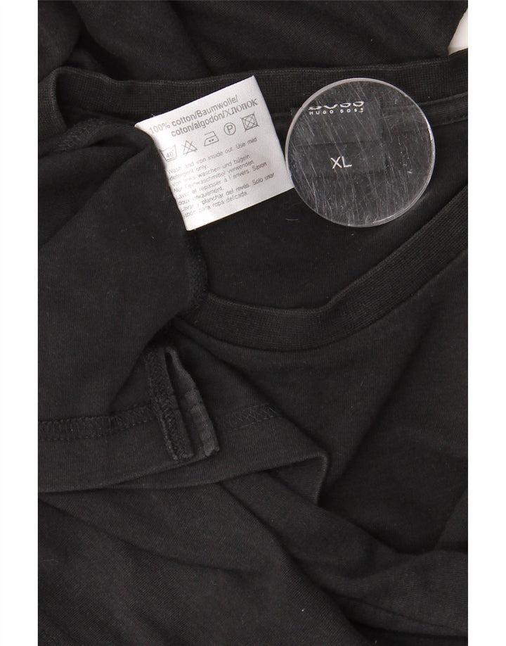 Top HUGO BOSS da uomo a maniche lunghe XL in cotone nero