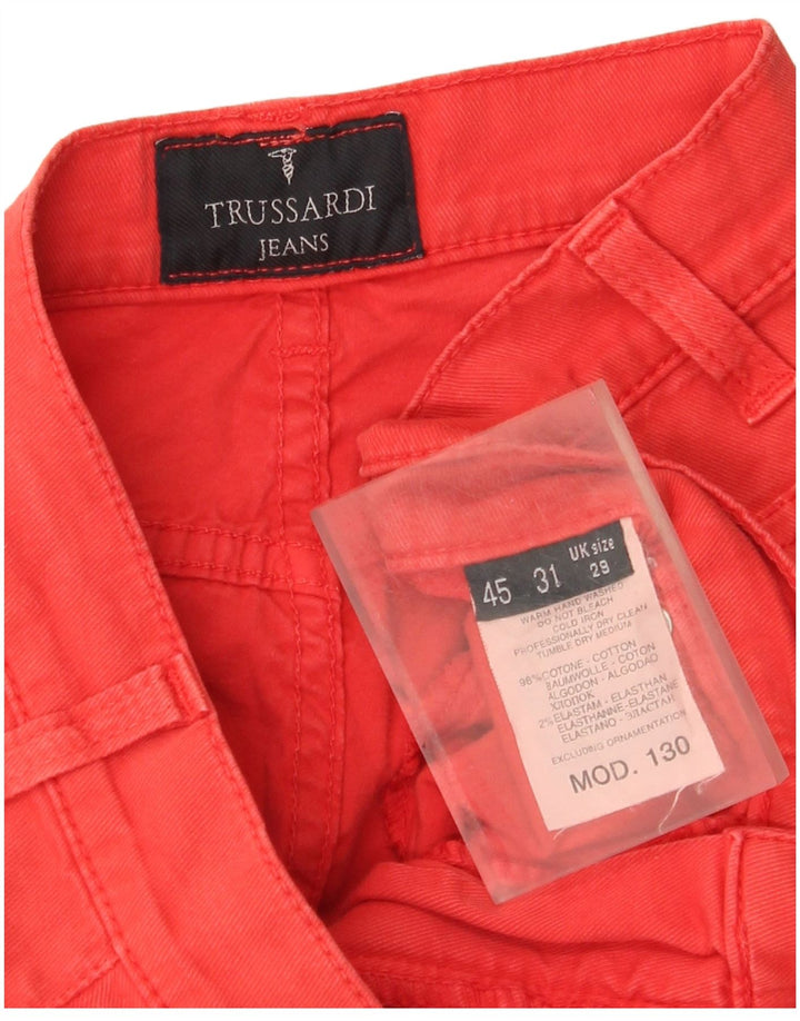 Pantaloni Casual Bootcut Donna Trussardi W29 L29 Cotone Rosso