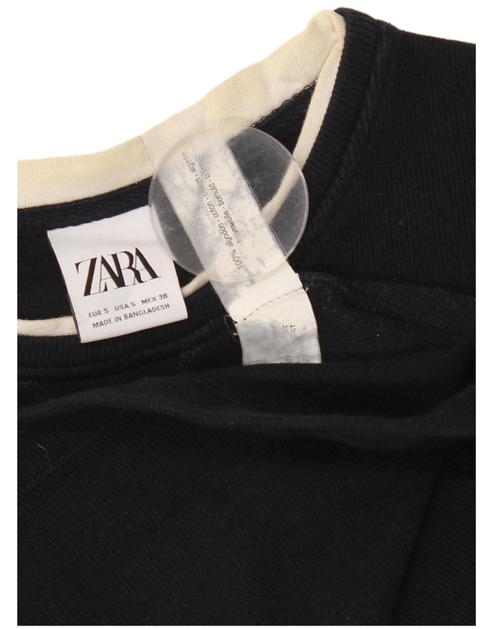 Top Zara da uomo a maniche lunghe piccolo in cotone blu navy