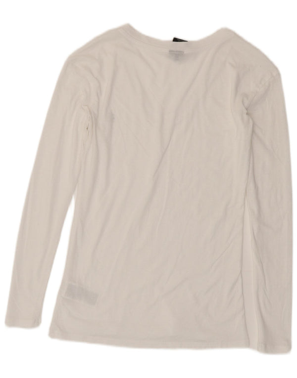 Top da donna G-Star manica lunga UK 10 piccolo cotone bianco