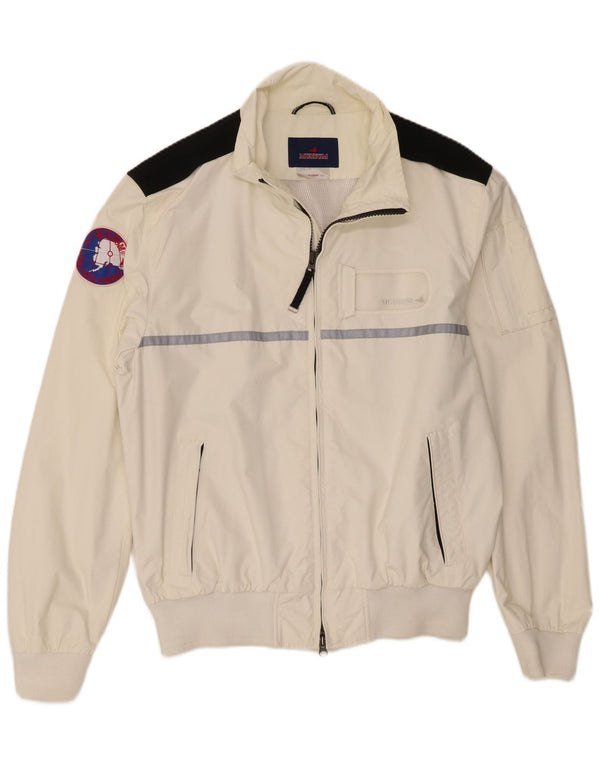 Giubbotto bomber grafico da uomo Museum UK 42 XL Off White Colourblock in poliammide