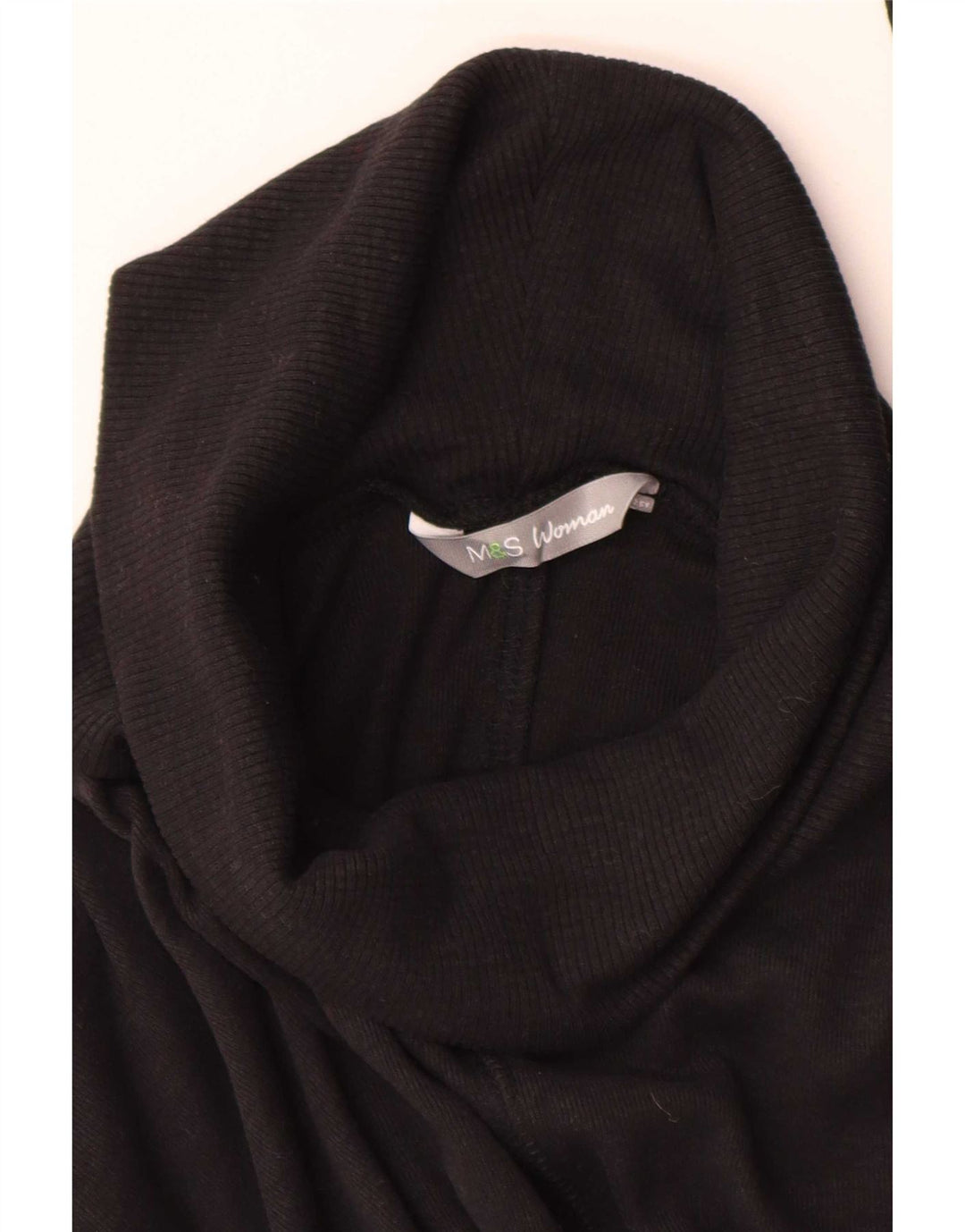 Maglione maglione a collo alto Marks & Spencer da donna UK 10 piccolo nero