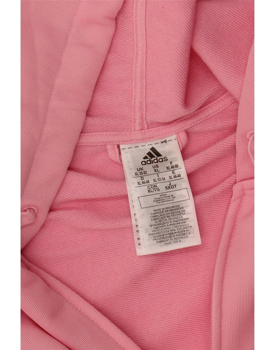 Felpa con cappuccio e zip grafica da donna ADIDAS UK 20/22 XL Poliestere rosa