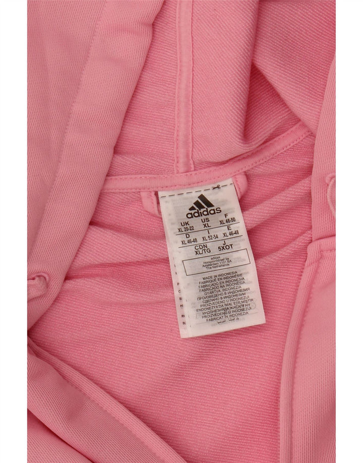 Felpa con cappuccio e zip grafica da donna ADIDAS UK 20/22 XL Poliestere rosa