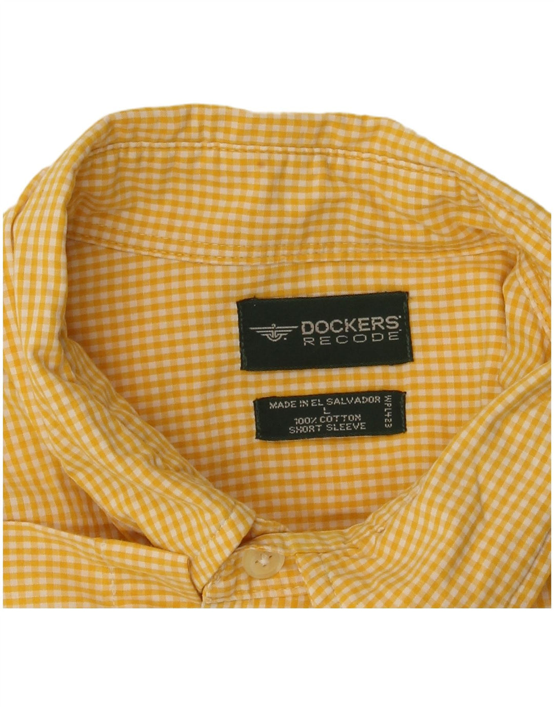 Camicia a maniche corte da uomo Dockers grande in cotone a quadretti giallo