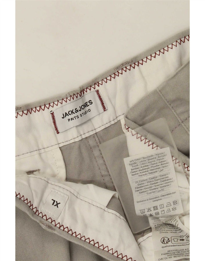 Pantaloncini chino regolari da uomo Jack & Jones XL W38 cotone grigio