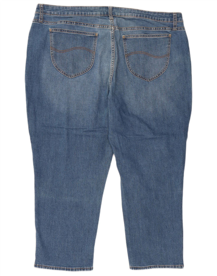Jeans Capri da donna a vita media LEE Riders US 20 3XL W40 L23 Cotone blu