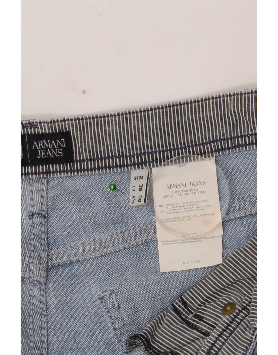 Jeans slim da donna ARMANI W30 L35 cotone blu