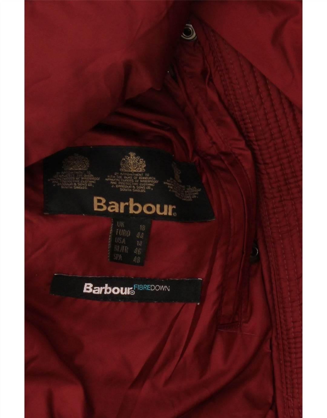 BARBOUR Womens Padded Jacket UK 18 XL Burgundy Synthetic