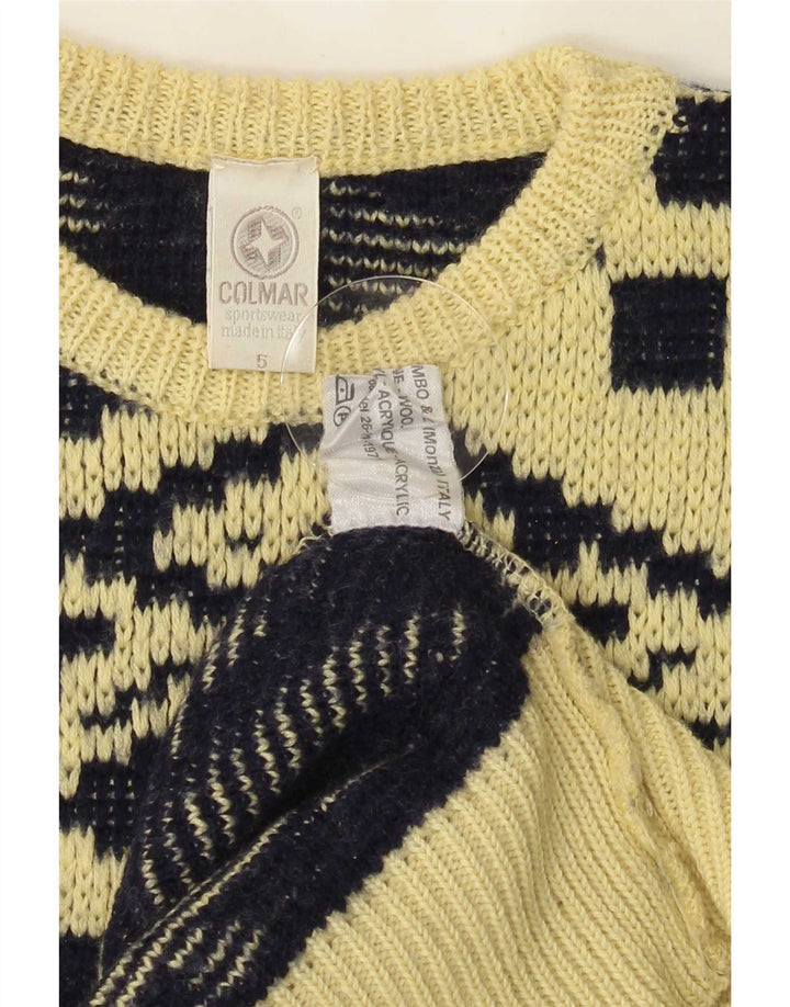 Maglione girocollo da uomo Colmar in lana geometrica giallo medio