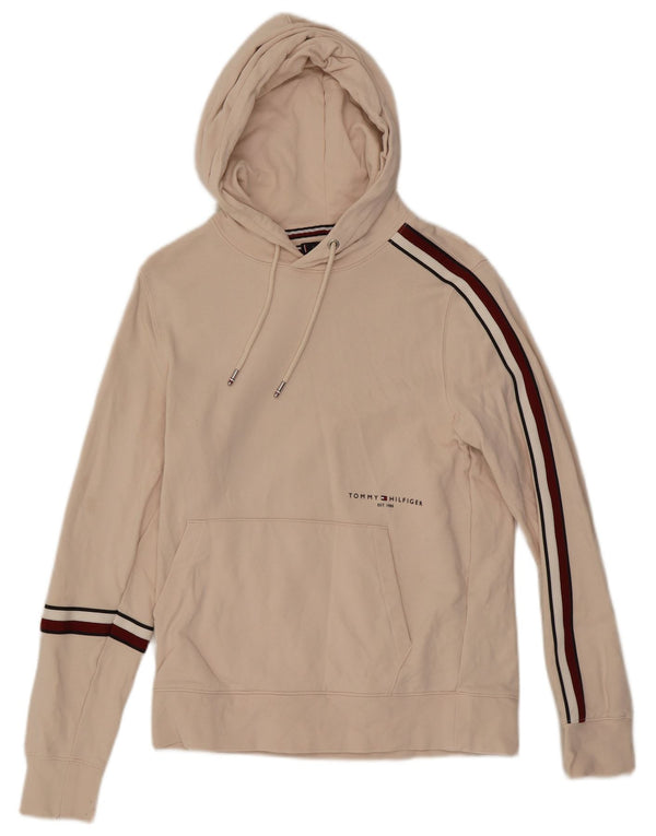 Maglione con cappuccio da uomo Tommy Hilfiger piccolo in cotone color block rosa