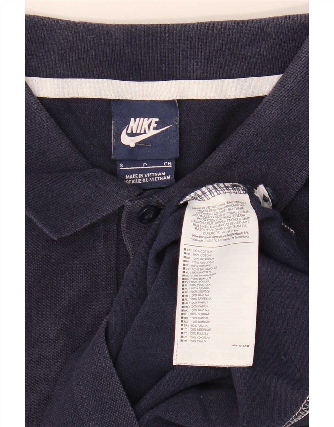 Polo Nike da uomo piccola in cotone blu navy