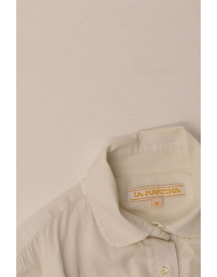 LA MARTINA Womens Graphic Shirt UK 14 Medium White
