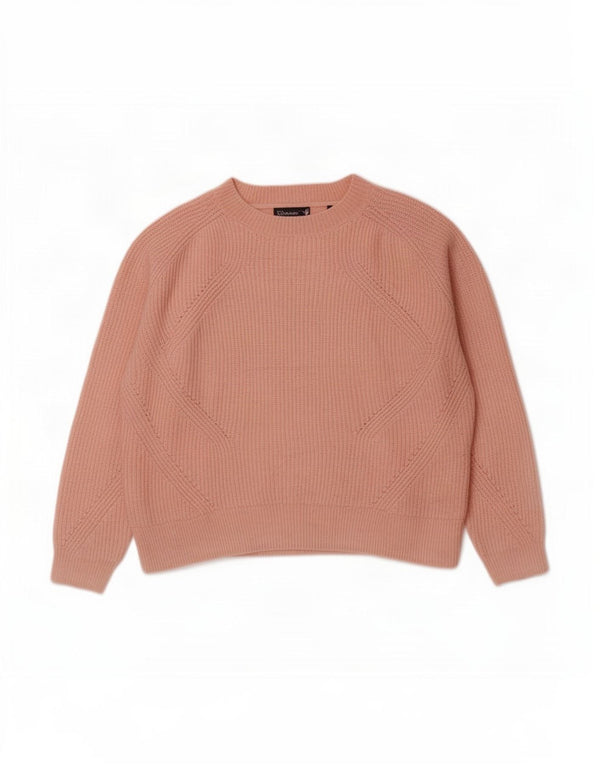 Maglione maglione con scollo a barca da donna Marks & Spencer UK 16 grande acrilico rosa