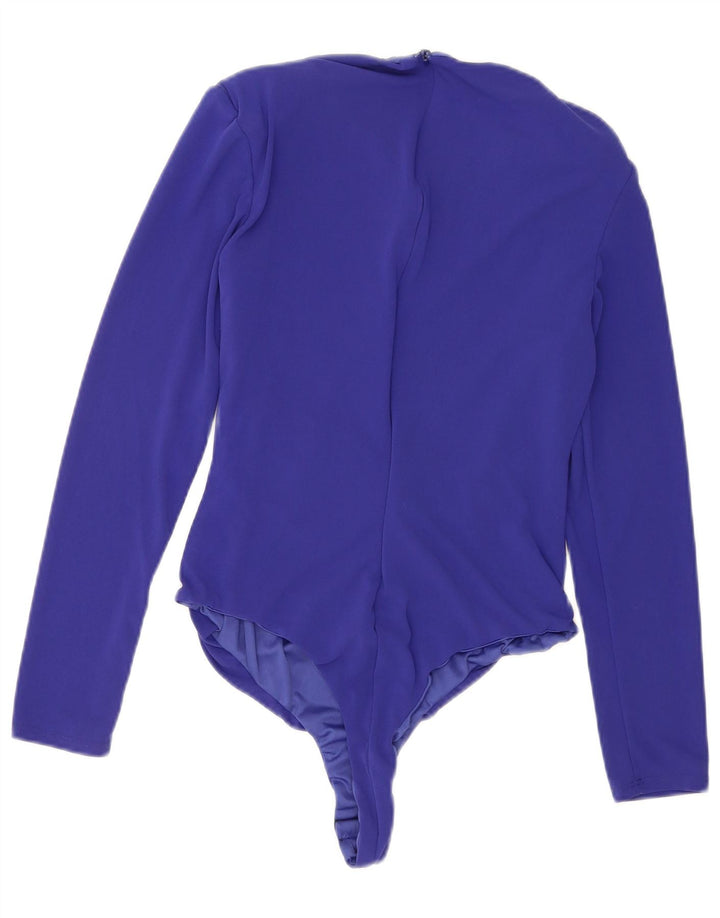 Body a maniche lunghe da donna Zara UK 14 Large in poliestere blu navy