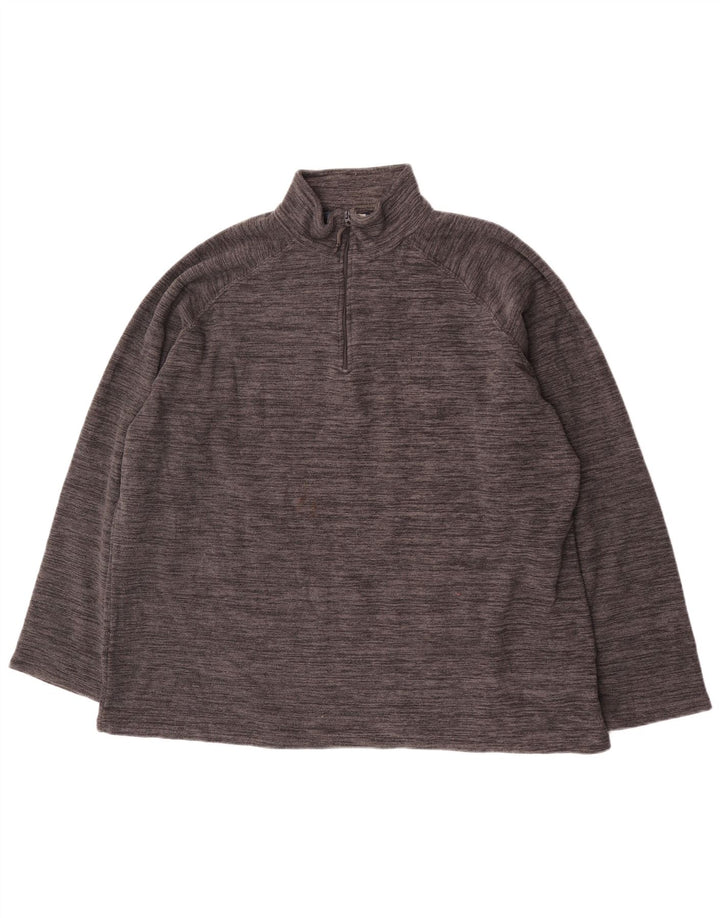 Maglione in pile da uomo con collo e zip Mountain Warehouse 4XL Poliestere chiazzato grigio