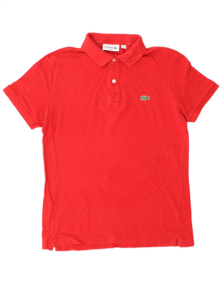 Polo da uomo slim fit Lacoste taglia 3 piccola in cotone rosso