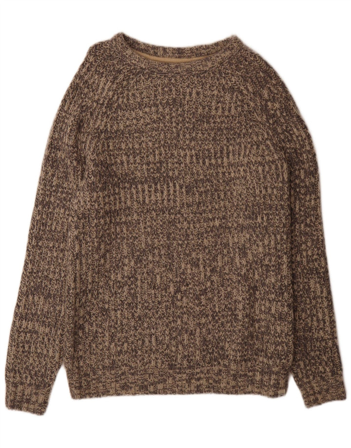 Maglione maglione girocollo da uomo Fat Face Acrilico chiazzato grigio medio