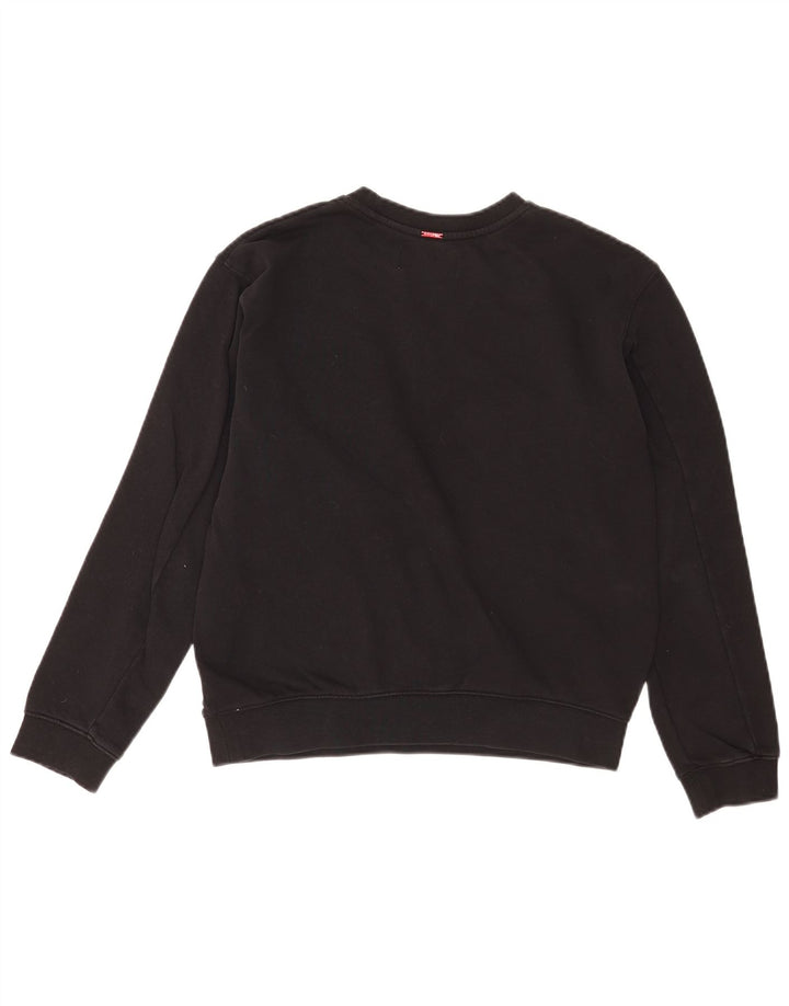 Felpa oversize con grafica da donna Replay, maglione UK 10, piccolo cotone nero