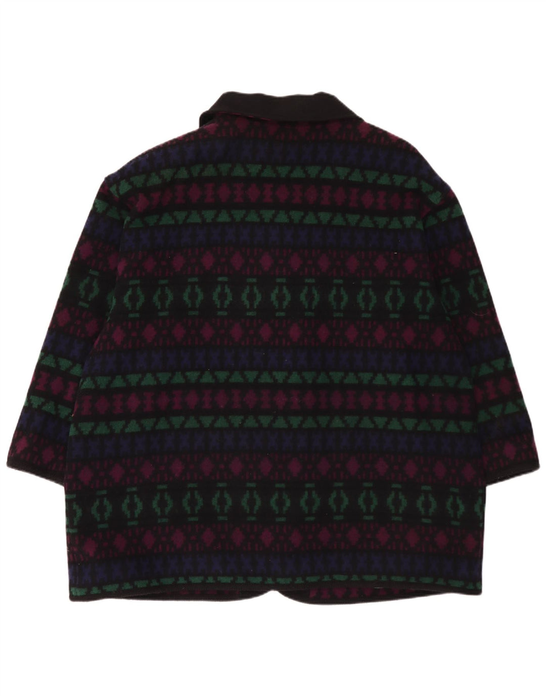 Soprabito da donna vintage UK 26 5XL Lana geometrica multicolore