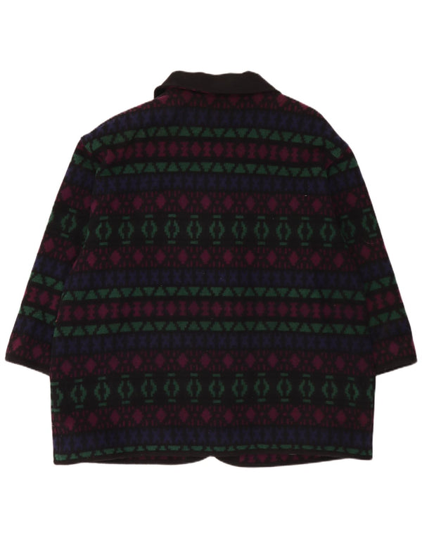 Soprabito da donna vintage UK 26 5XL Lana geometrica multicolore