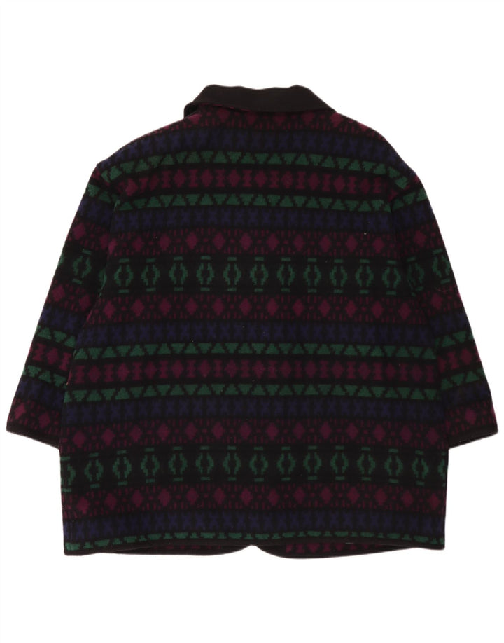 Soprabito da donna vintage UK 26 5XL Lana geometrica multicolore
