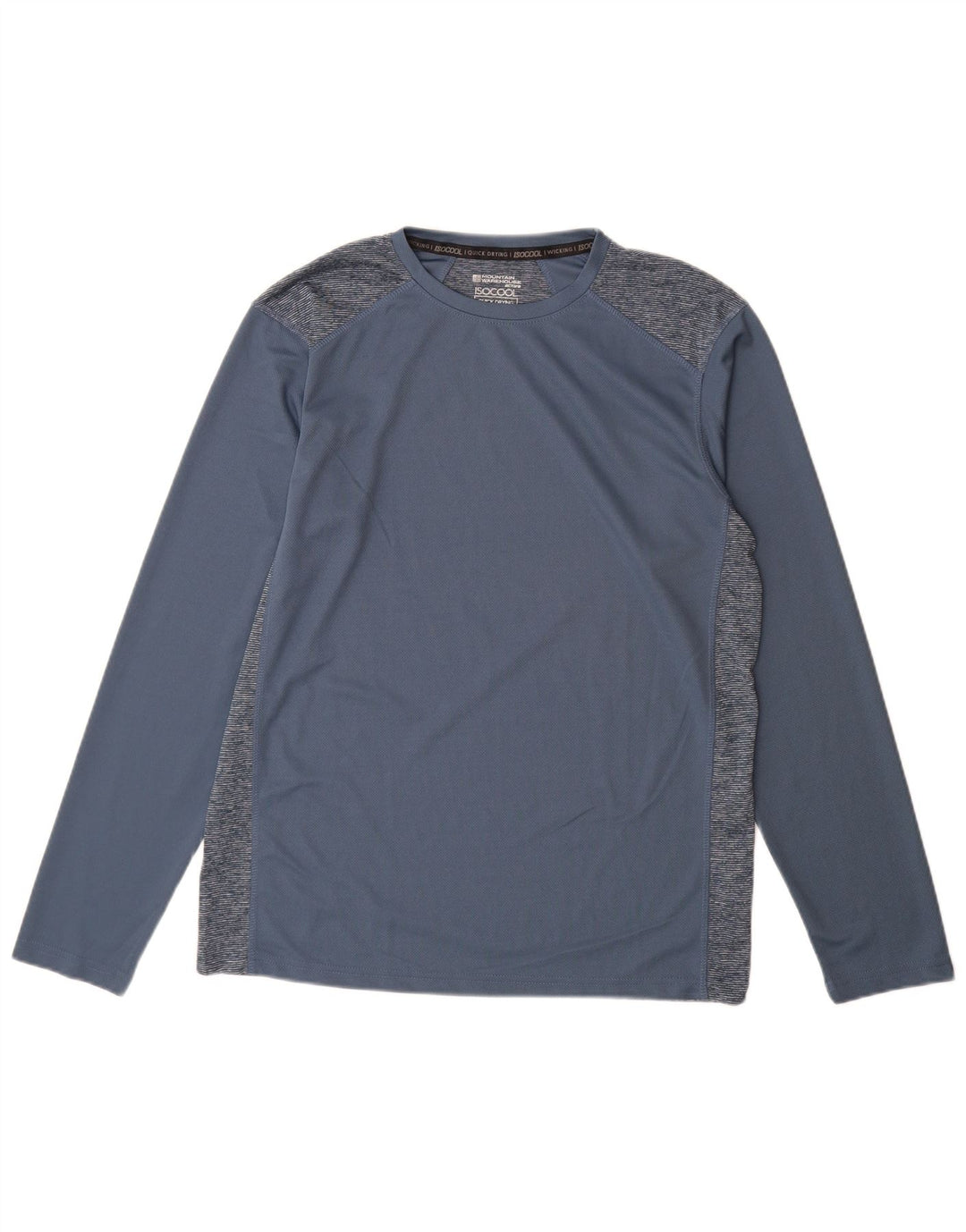 Mountain Warehouse Top da uomo a maniche lunghe in poliestere color block blu medio