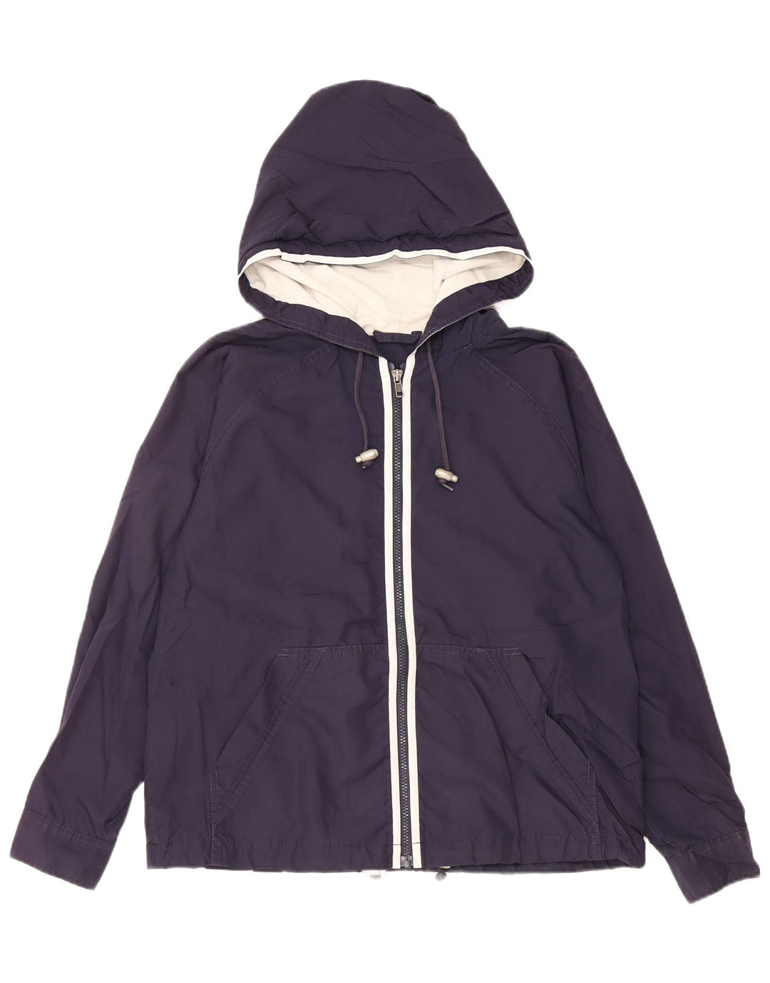 Giacca antipioggia con cappuccio da donna EDDIE BAUER UK 14 poliestere medio blu navy