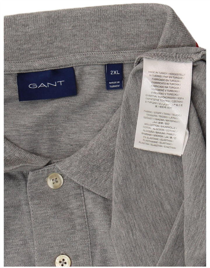 Polo da uomo Gant 2XL in cotone grigio