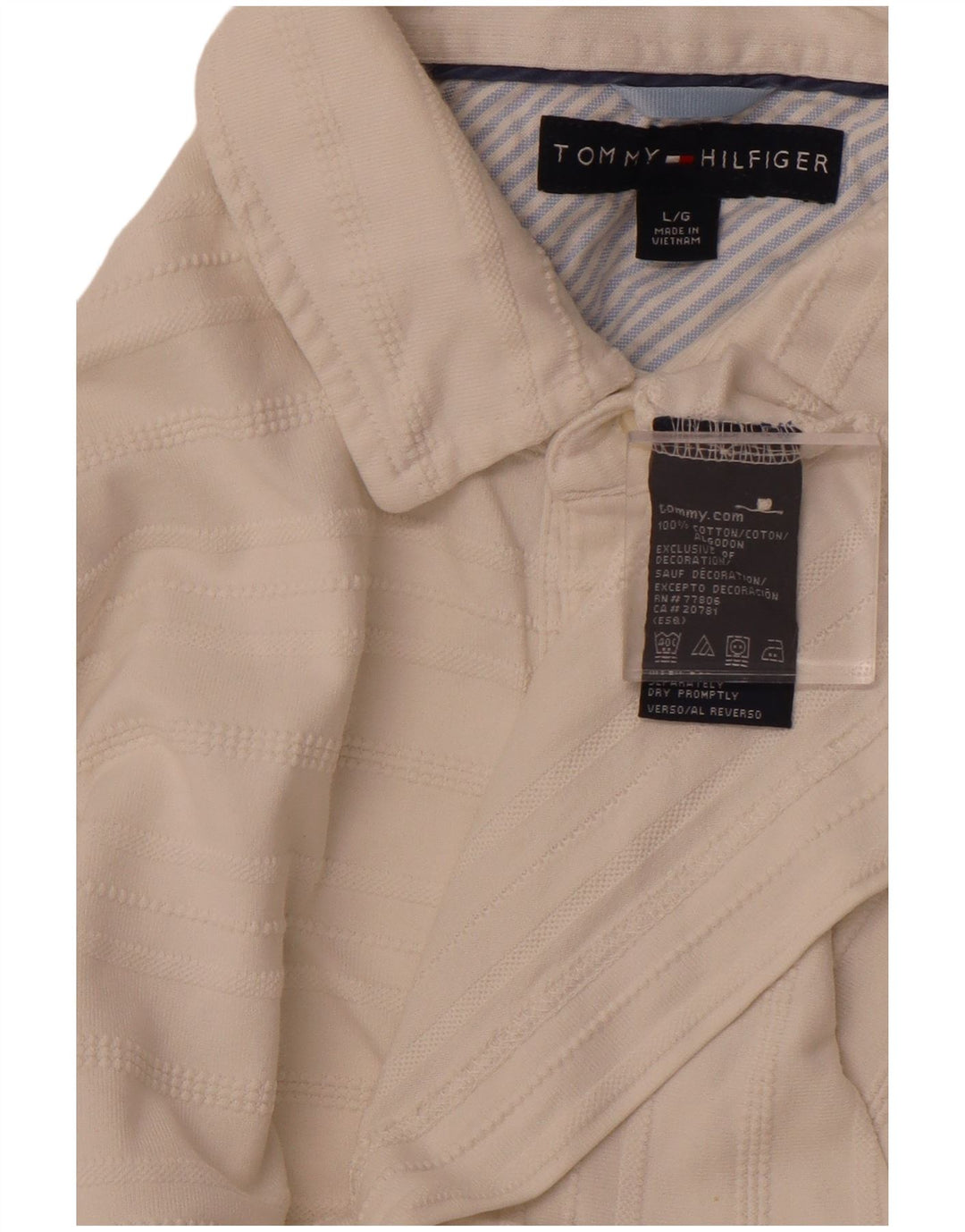 TOMMY HILFIGER Polo da uomo in cotone a righe grandi bianche