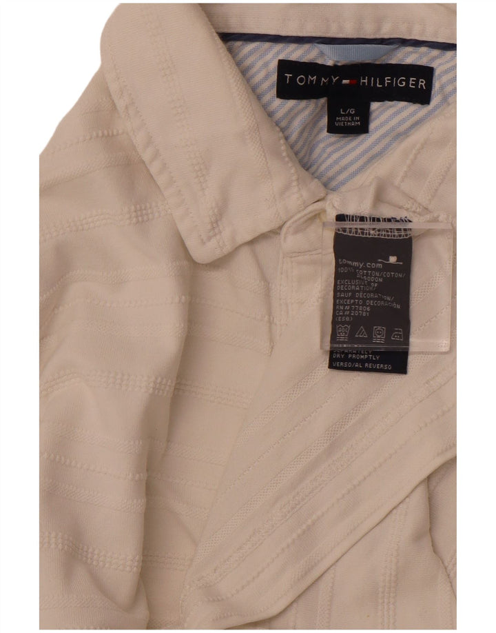 TOMMY HILFIGER Polo da uomo in cotone a righe grandi bianche