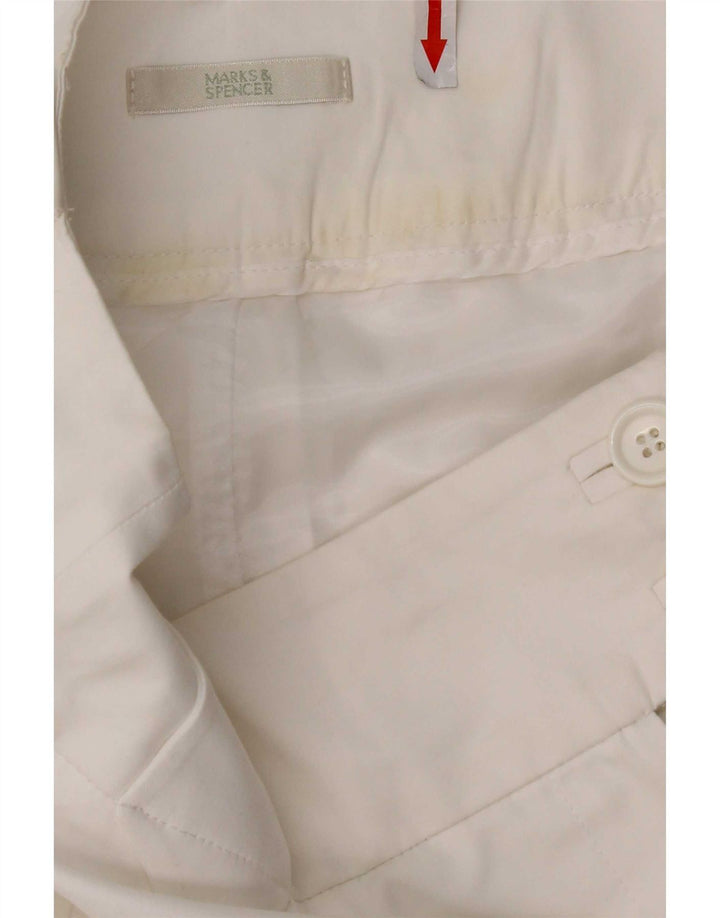 Gonna dritta da donna Marks & Spencer UK 12 media W30 cotone bianco