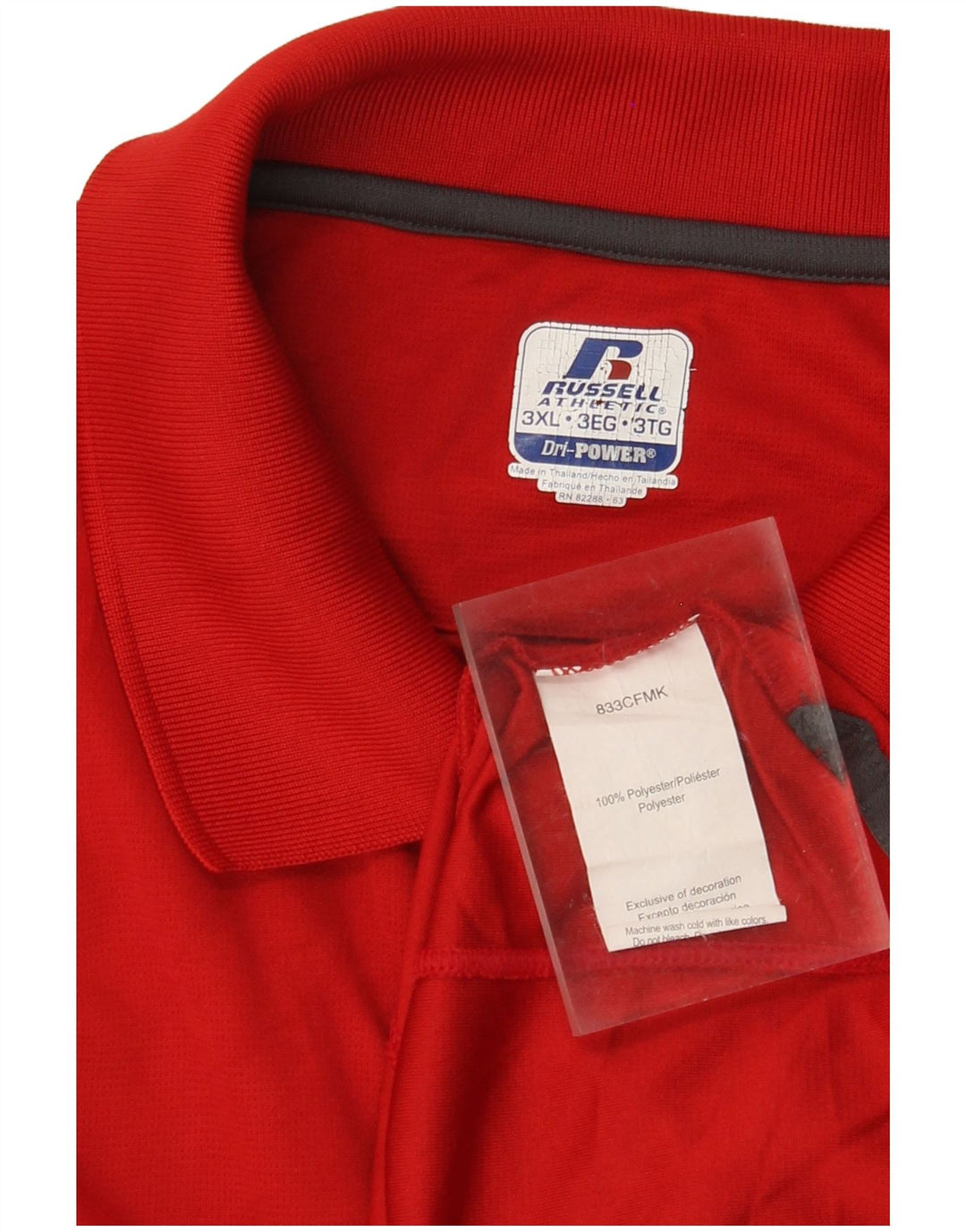 Polo da wrestling da uomo RUSSELL ATHLETIC 3XL poliestere rosso