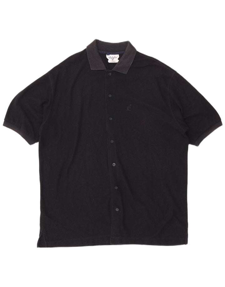 AUSTRALIAN L'ALPINA Camicia Uomo Manica Corta IT 54 XL Blu Navy Cotone