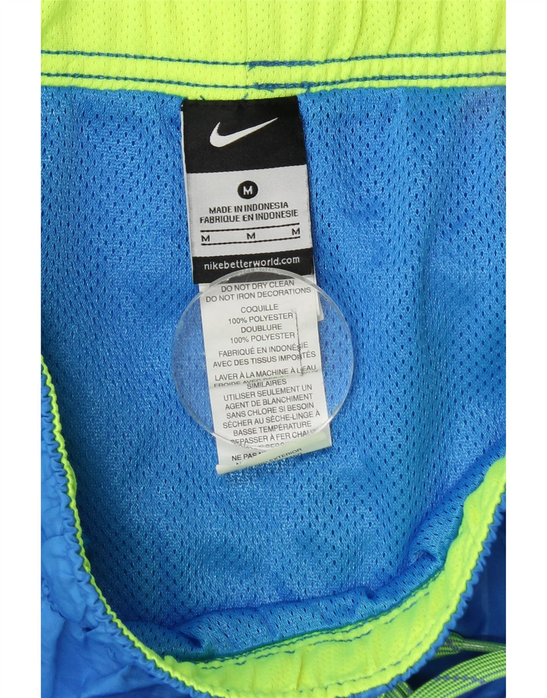 Pantaloncini sportivi Nike da uomo in poliestere geometrico blu medio