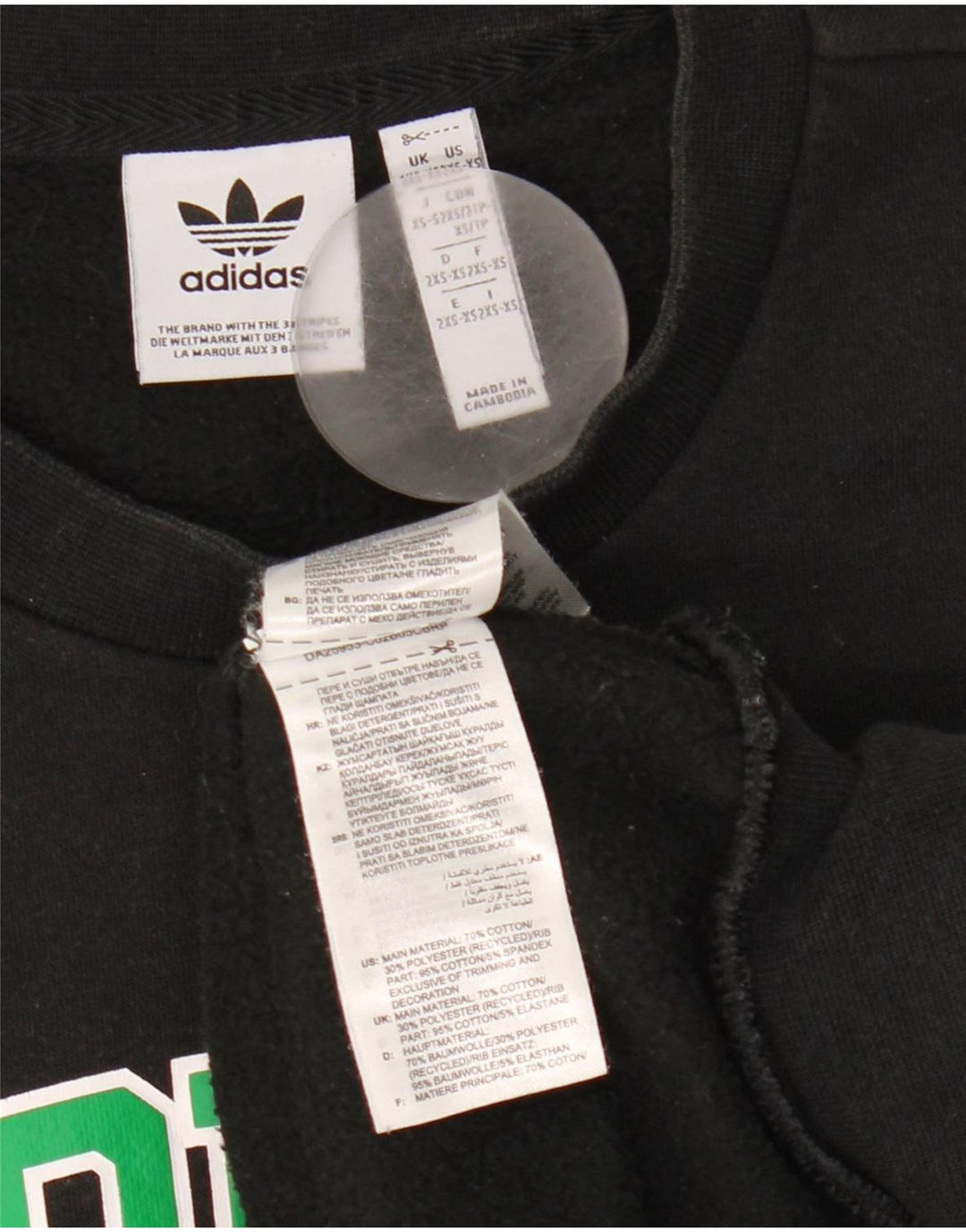 Felpa oversize grafica da uomo Adidas Jumper 2XS cotone nero
